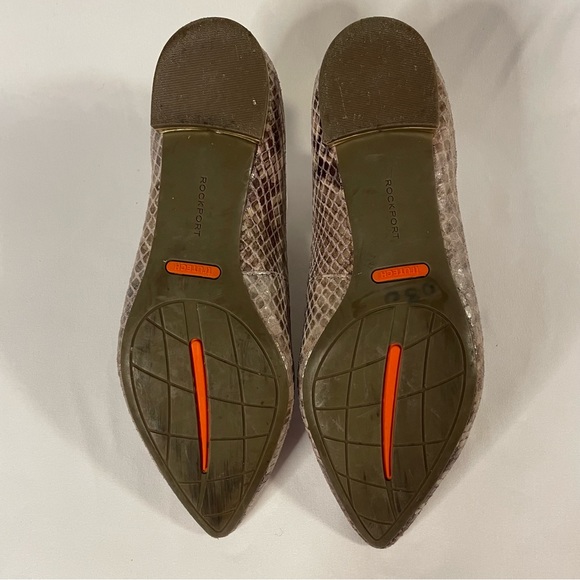 Rockport Addelyn Snakeskin Almond Toe Flats Women’s Size 6 - Picture 10 of 11